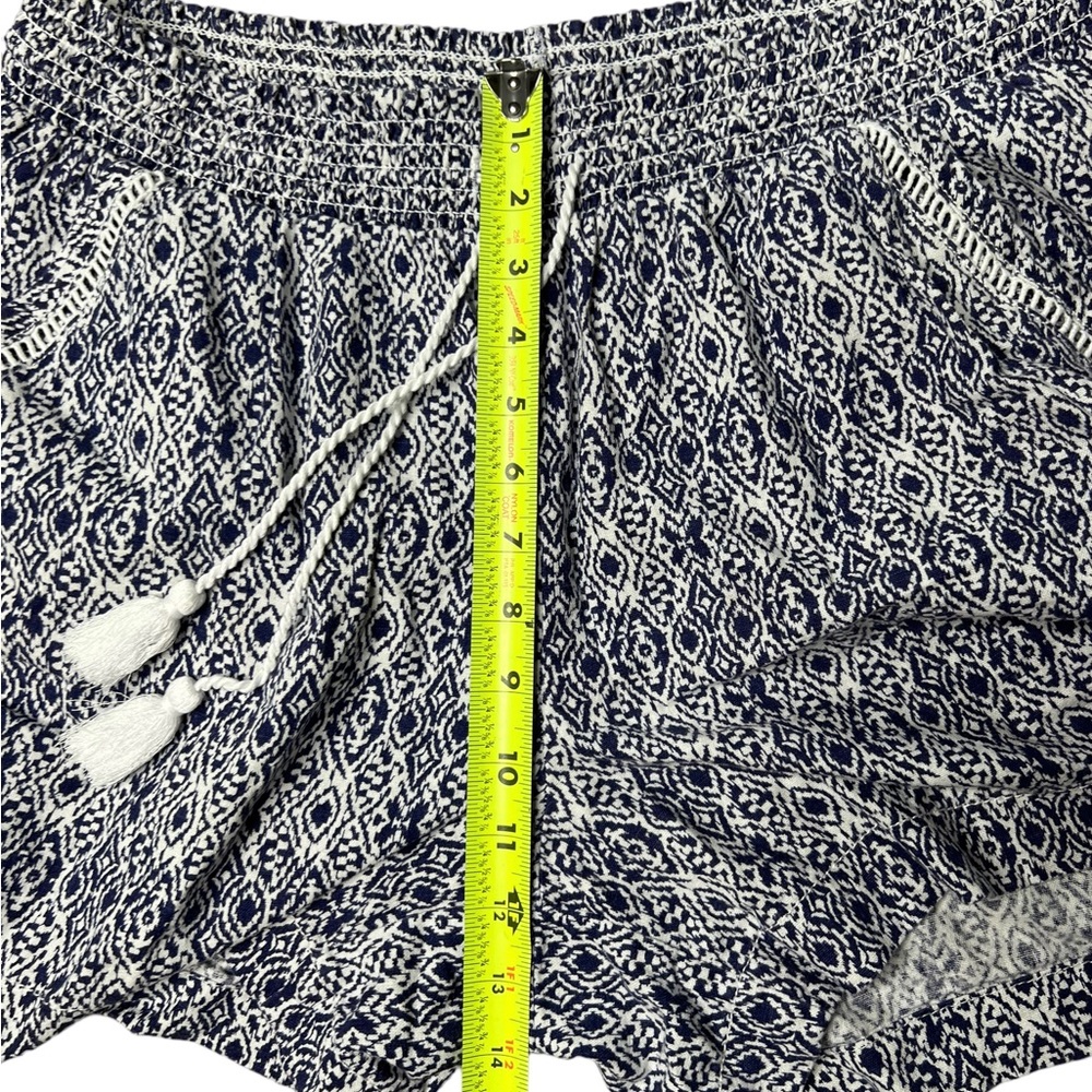 Briggs New York Size XL Women’s Shorts Linen Blend Pull-On Summer Blue White - Picture 14 of 16